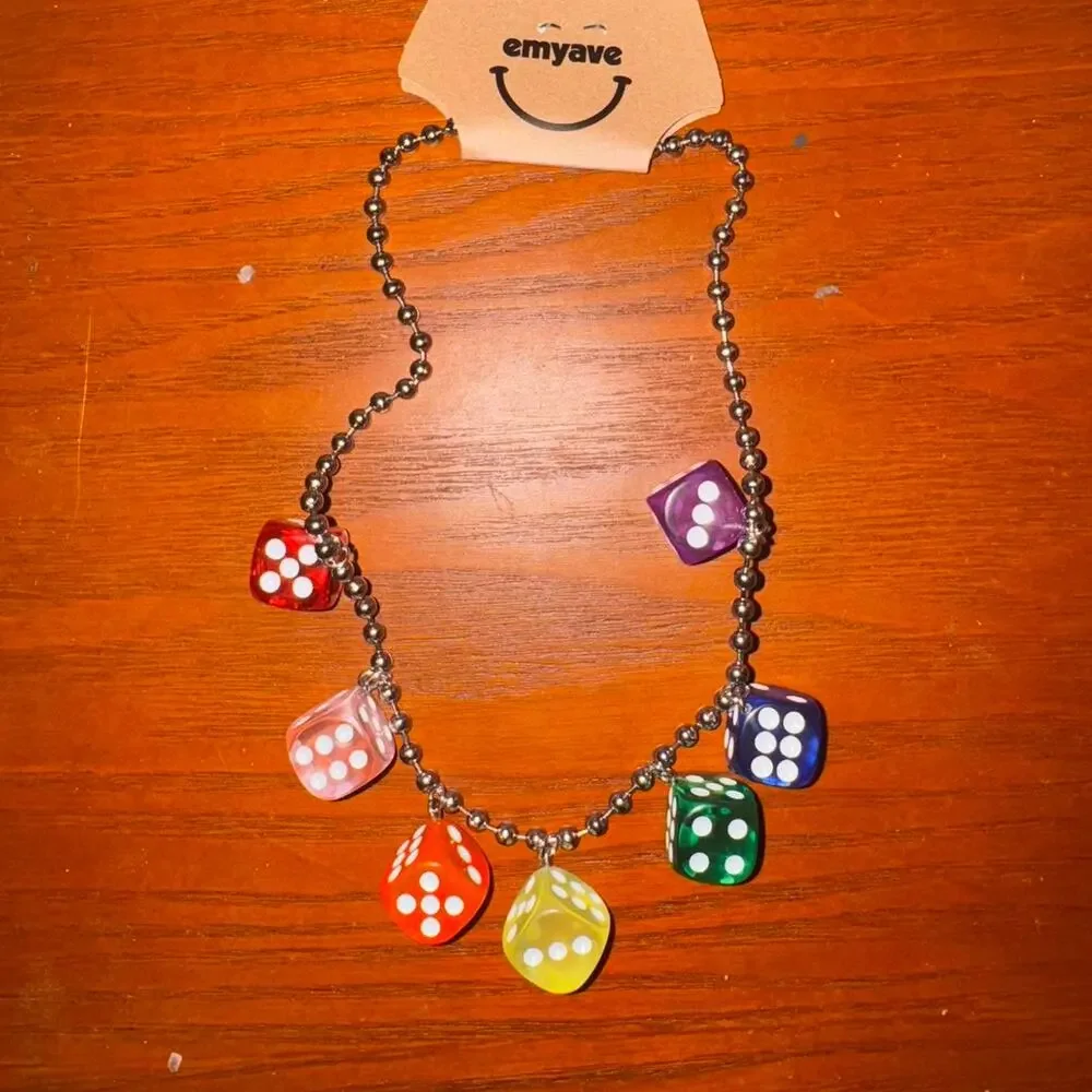 Emy Ave Rainbow Dice Necklace - Picture 3 of 7